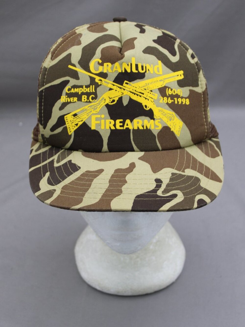 Vintage Screend Trucker Hat - Granlund Firearms Camo - Adult Snapback